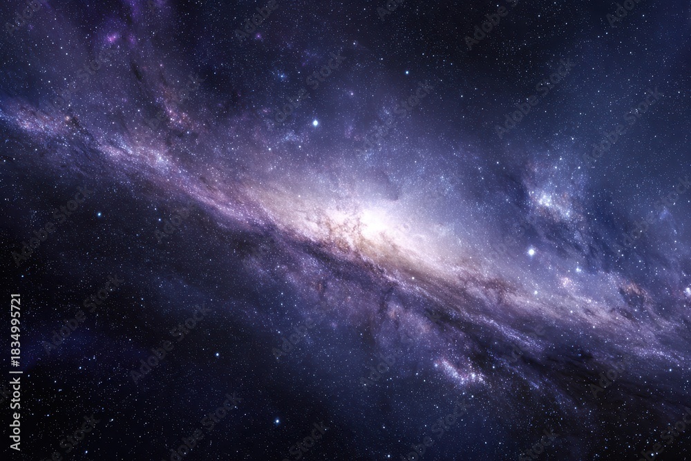 Fototapeta premium Star-filled galaxy spreads vastness and beauty across the night sky, inviting exploration and wonder for cosmic enthusiasts seeking the infinite