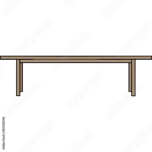 Minimalist Light Brown Wooden Dining Table with Simple Legs on a Black Background Clean Design for Modern Homes and Restaurants