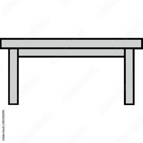 Minimalist Light Gray Console Table With Four Legs Against A Solid Black Background Simple Modern Furniture Design