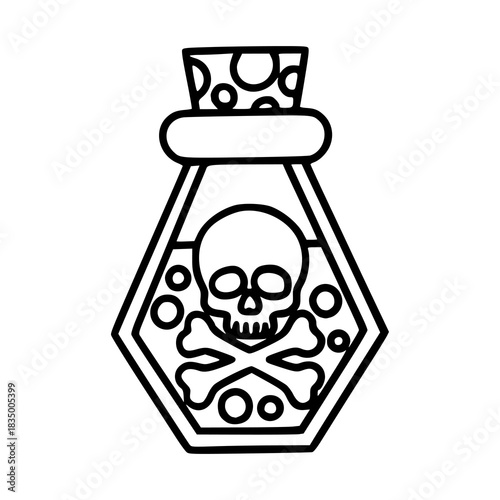 outline vector of toxic elixir warning icon
