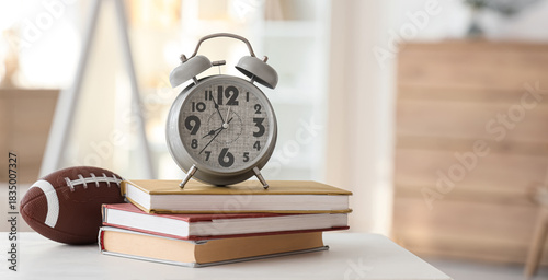 Alarm clock with rugby ball...