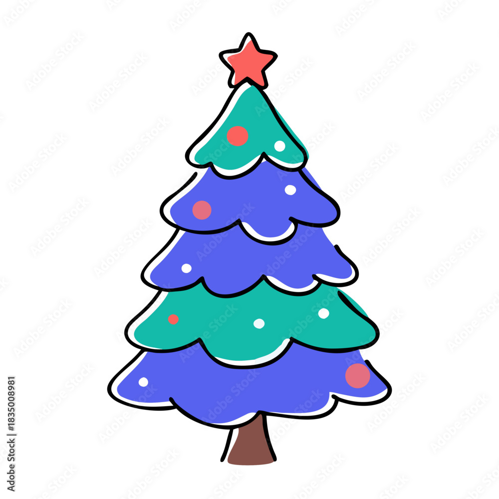 Fototapeta premium christmas tree line