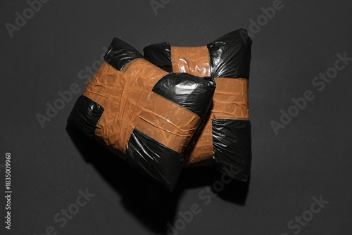 Drug packages on dark backg...