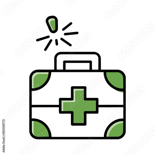 First aid kit line icon for medical emergency and healthcare assistance