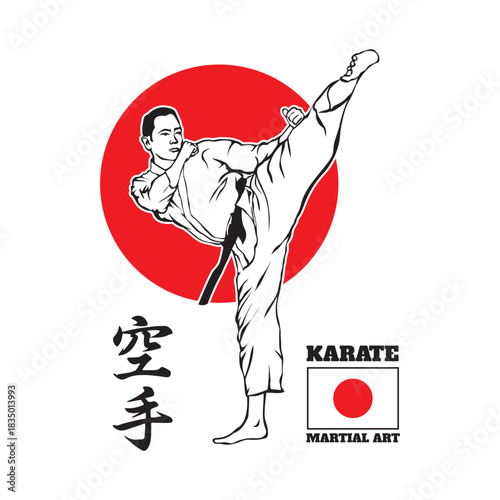 Karate Martial Art vector illustration, good for t shirt design