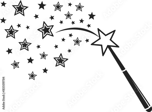 magic wand and stars