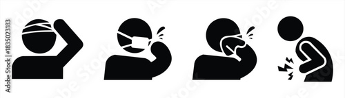 sick icon vector set