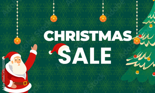 Festive Christmas Sale Banner with Santa Claus