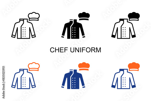 Chef Uniform Icon Multi Style Vector Illustration