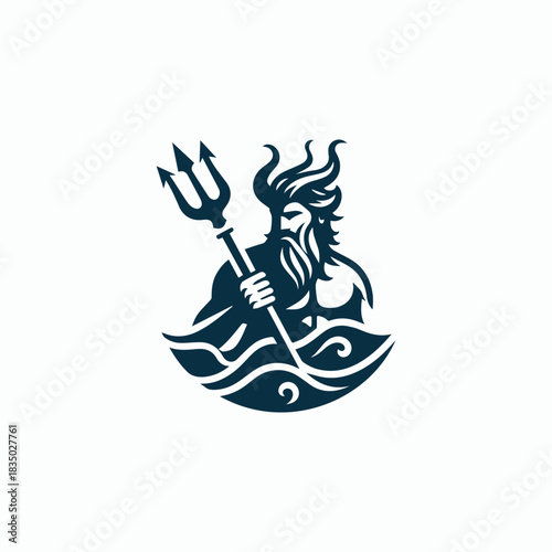 Poseidon God of the Sea Logo