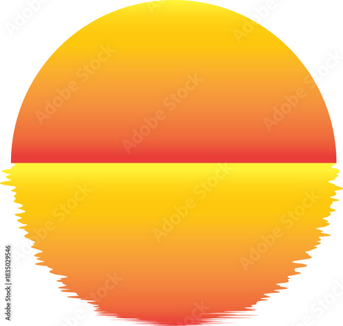 Minimal Sunset Reflection Gradient Design Vector 