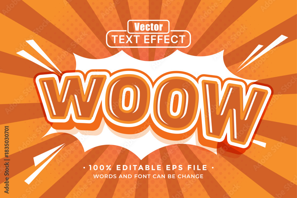 Obraz premium Woow editable text effect