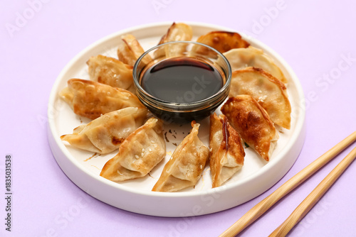 Fried dumplings with soy sa...