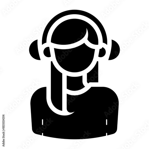 female customer service glyph icon
