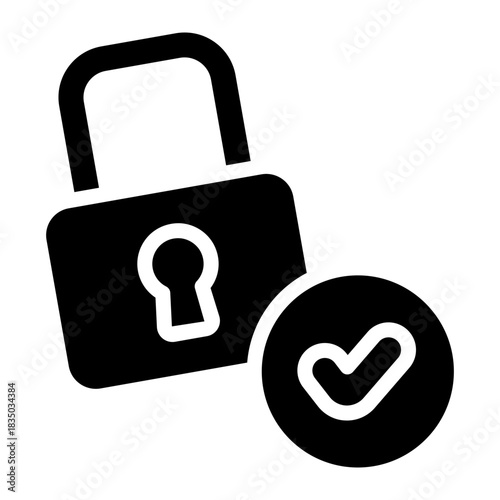 secure protection lock glyph icon