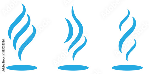 Smoke steam silhouette icon illustration isolated on white background