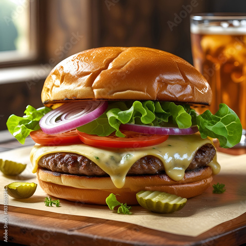 Melted cheese burger