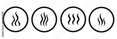 Smoke steam silhouette icon illustration isolated on white background