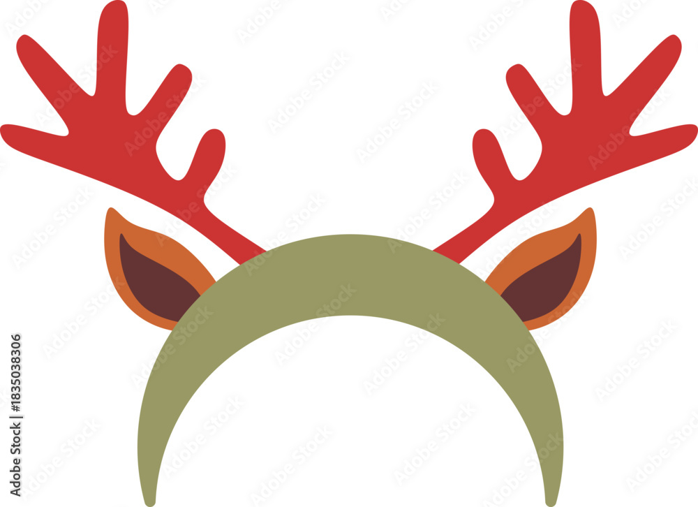 Fototapeta premium Cartoon Reindeer Headband Illustration