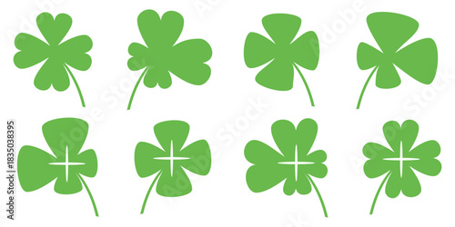Clover leaf illustration in flat style. Clover leaf vector design symbolizes trust, hope, love, and good luck.	
