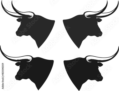 Military tank silhouettes collection vector illustration set featuring World War II and cold war armored vehicles for war games, history infographics, and army designs.