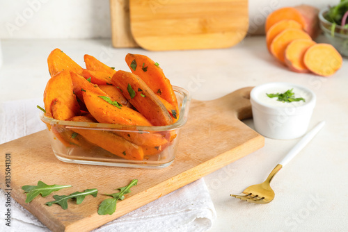 Roasted sweet potato wedges...