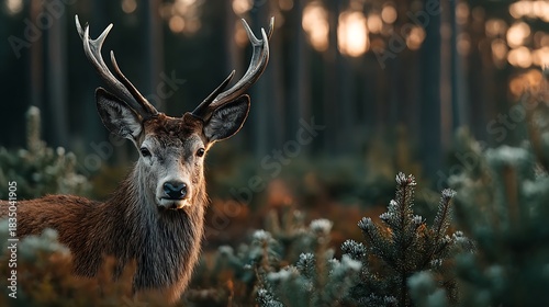 Graceful deer sunlight filtering forest pictures