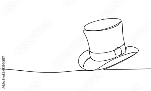 Elegant Top Hat in Continuous Line Art