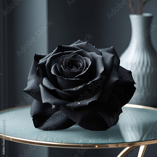 Beautiful black rose in doors