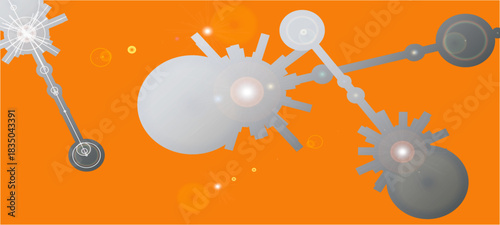 Vector illustration of an abstract blue water background with sun, clouds, and underwater light bubbles design