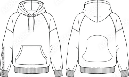 Women's $\text{Casual}$ Cropped Denim Trucker Jacket Technical Fashion Flat $\text{CAD}$ Drawing Vector Illustration with Topstitch Detail and Buttoned Chest Pockets For Design Portfolio $\text{Showca