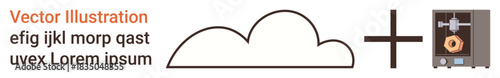 Cloud technology, innovation, creativity, data storage, 3D printing, manufacturing. Cloud symbol and 3D printer visible. Cloud technology and innovation are