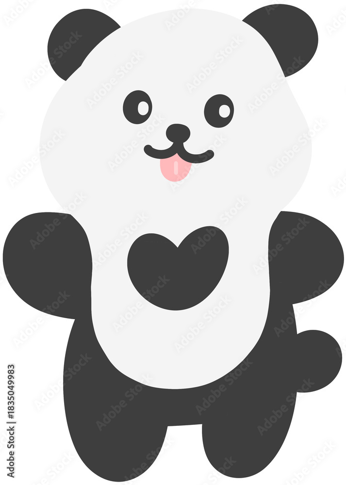 Naklejka premium Cute Animal Character Hand Drawn Flat Illustration