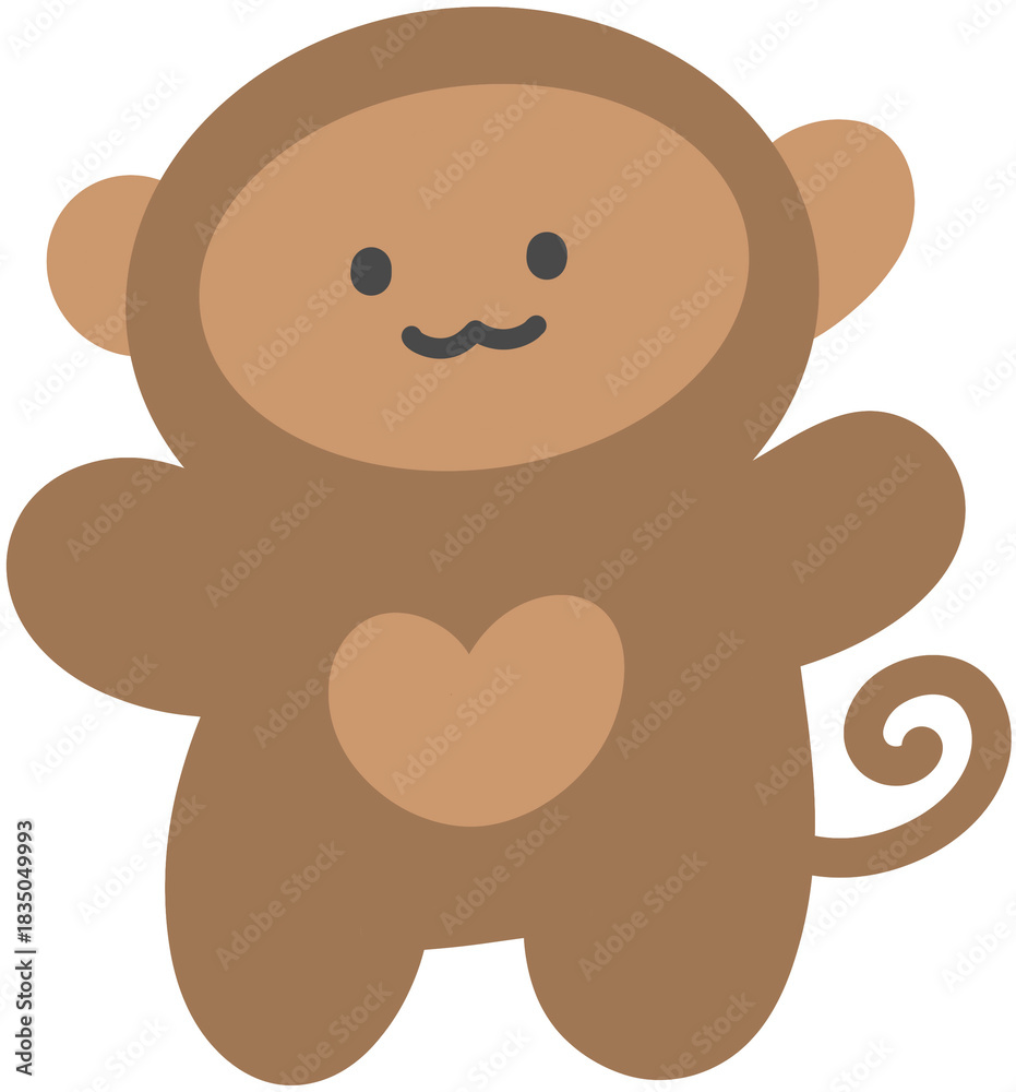 Fototapeta premium Cute Animal Character Hand Drawn Flat Illustration