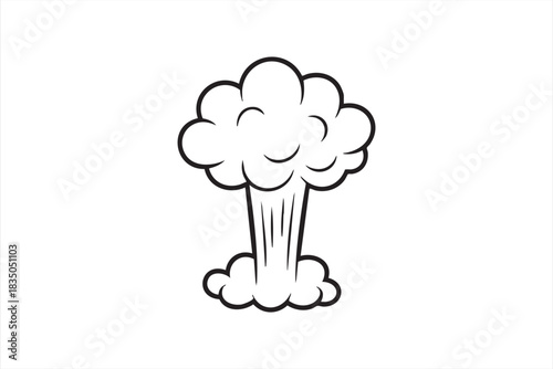 Line art action burst cloud for expressive comic panels and graphic design