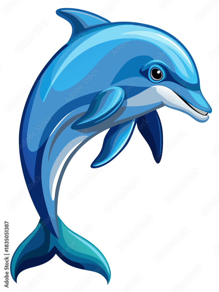 Fototapeta premium dolphin real , full body , white background 