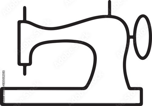 Sewing machine, Old sewing machine silhouette vector