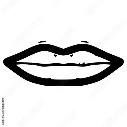 doodle lips illustration hand drawn outline vector