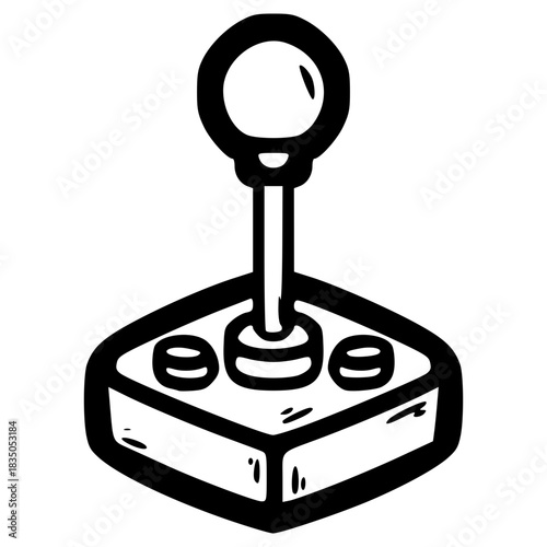 doodle joystick illustration hand drawn outline vector