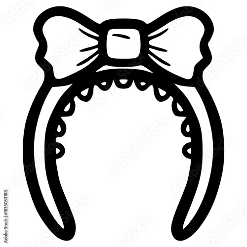 doodle headband illustration hand drawn outline vector