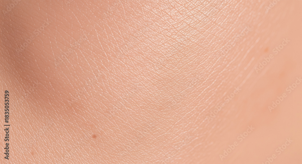 Fototapeta premium Macro close-up of healthy facial skin texture near nose and lips in natural tone