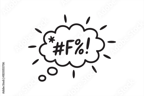 Censored Comic Swear Symbol Bubble for Pop Art Reaction Graphics