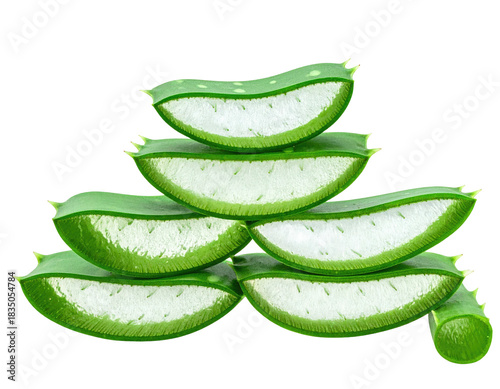 Wallpaper Mural Stacked aloe vera slices with juicy white gel inside. Torontodigital.ca
