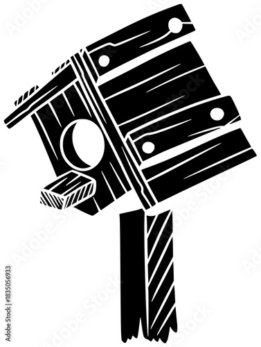 birdhouse illustration house silhouette bird logo garden icon home outline nature wooden spring wood animal nest box season design shape women vector graphic background