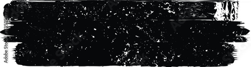 Grunge Paint stripe . Vector brush Stroke . Distressed banner . Black isolated paintbrush  . Modern Textured shape . Dry border in Black 