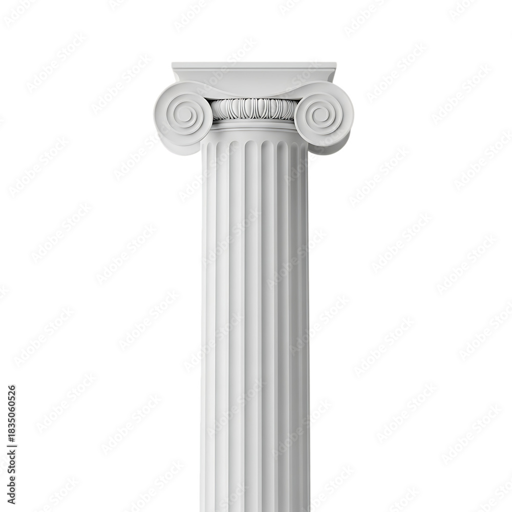 Obraz premium Ionic Order Column Architectural Element on Transparent Background