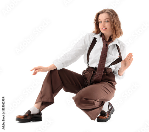 Fashionable young woman in ...