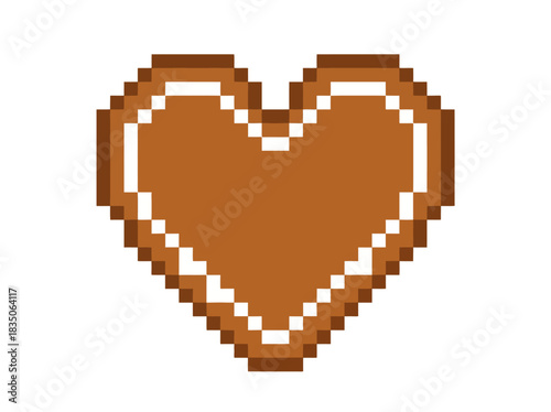 Pixelated Brown Heart Icon A Retro Digital Symbol of Love and Affection
