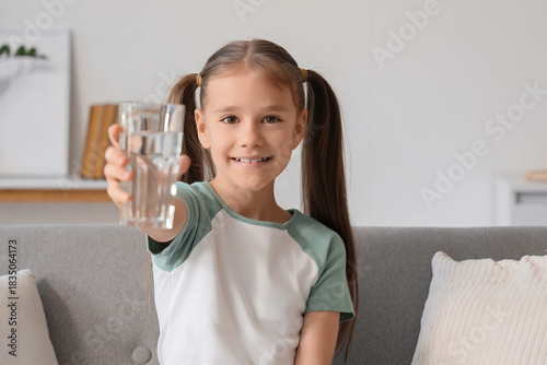Adorable little girl with g...