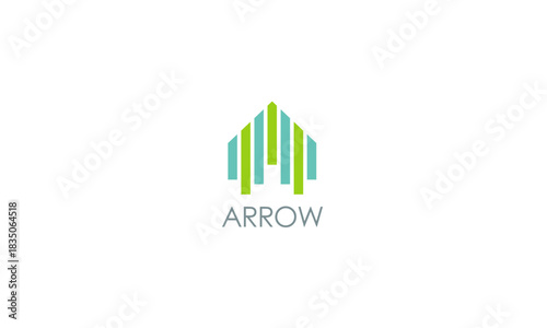 Creative Arrow Logo with Vertical Lines: A Symbol of Direction, Progress, and Modern Design, Ideal for Branding, Technology, and Innovative Business Ventures, Striking and Memorable